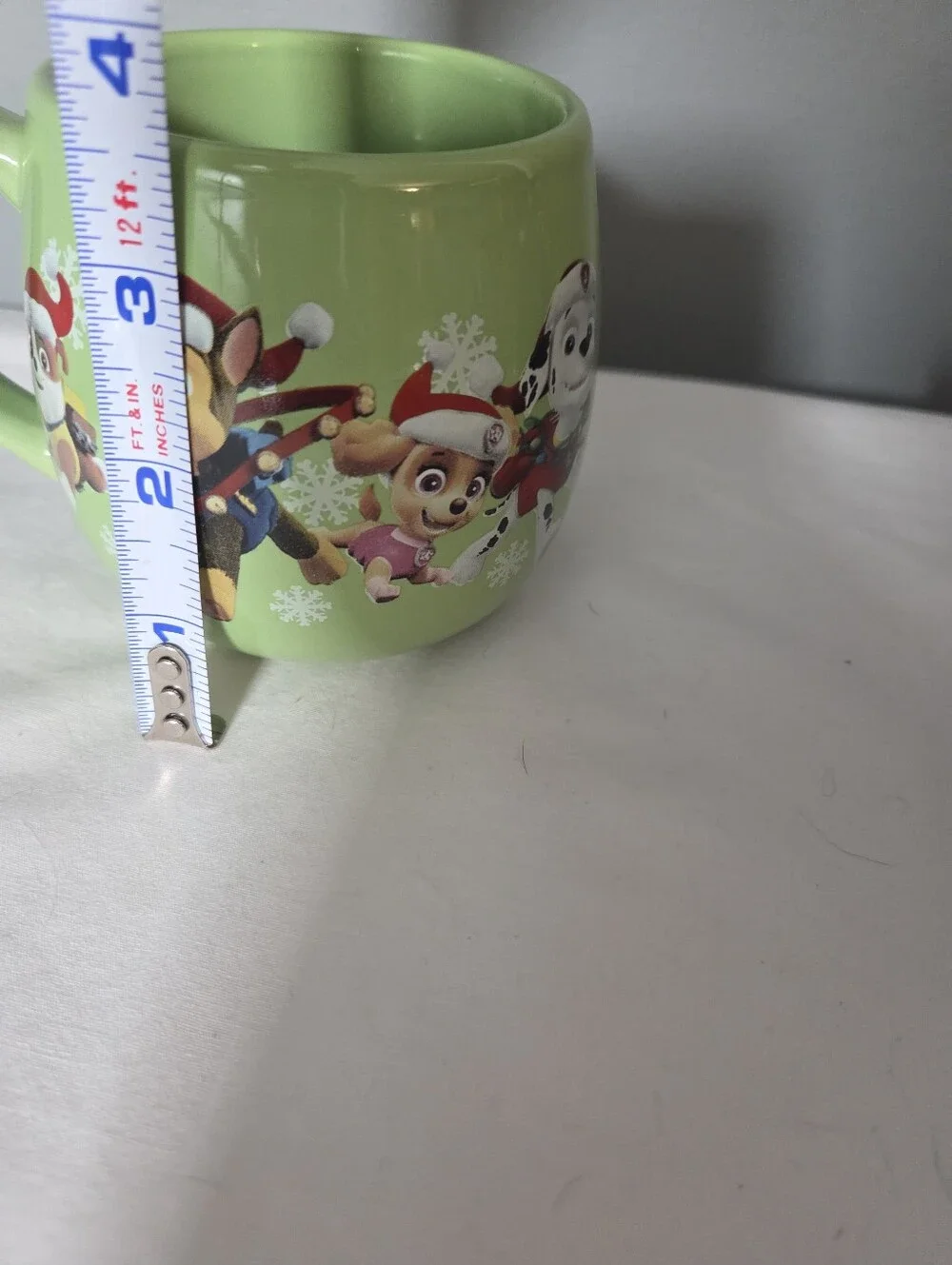PAW PATROL Christmas Coffee Mug Teacup Cocoa Cup Dogs with Santa Hats Snowflakes